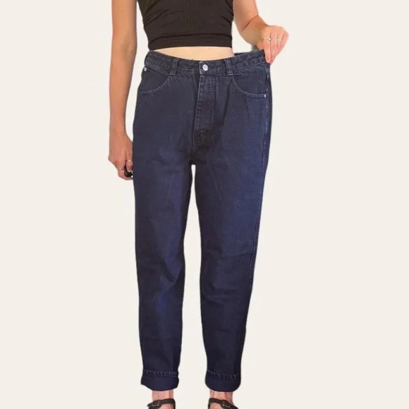 Vintage dark indigo blue mom jeans Gloria Vanderbilt 29/30/31 - Picture 6 of 8